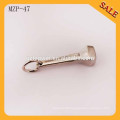 MZP47 High End Metal Garment Zipper Pull with Engraved Logo silver color